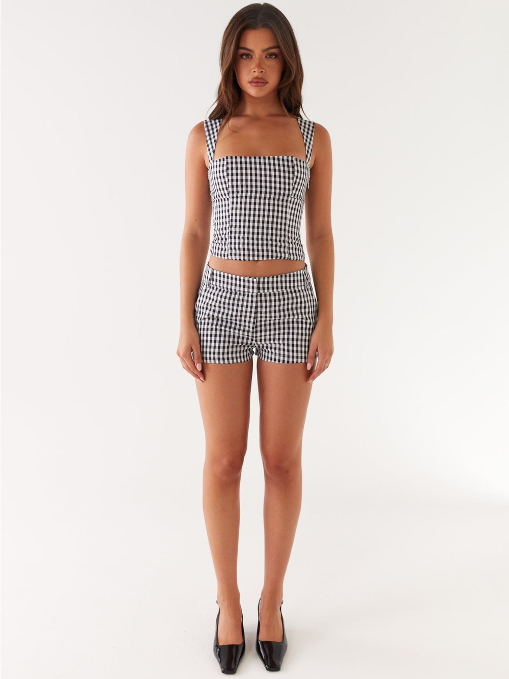 NWT Peppermayo Clayton Tailored Black Gingham Shorts Size 6 Dressy Preppy